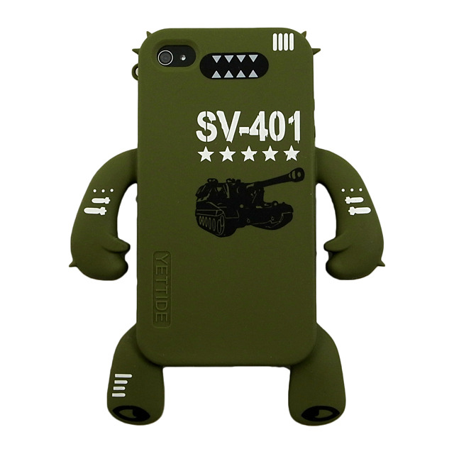 YETTIDE iPhone4S/4 Character Sillicone Skin - SV-401改Tank, Olive Drab