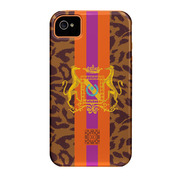 【iPhone ケース】Case-Mate iPhone 4S / 4 Hybrid Tough Case, ”I Make My Case” Iomoi - Leopard Badge/Liner Orange (150c)