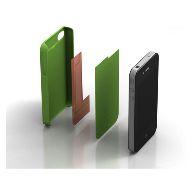【iPhone4S/4 ケース】ポング 電磁波対策ケース ソフトタッチ(グリーン)サブ画像