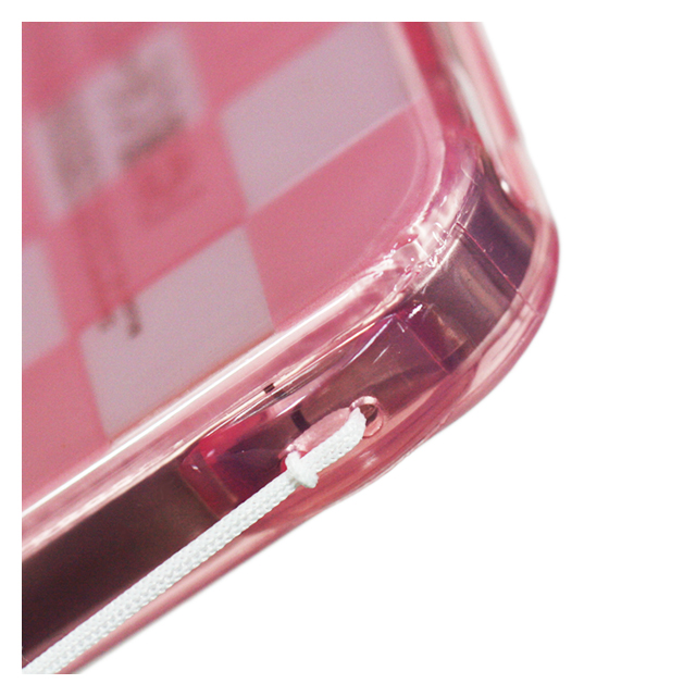 【iPhone ケース】ストラップホール付き市松模様iPhone4S/4ケース(ピンク)サブ画像