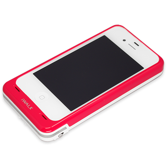 【iPhone4S/4 ケース】ケース一体型モバイルバッテリー (ホワイト)サブ画像