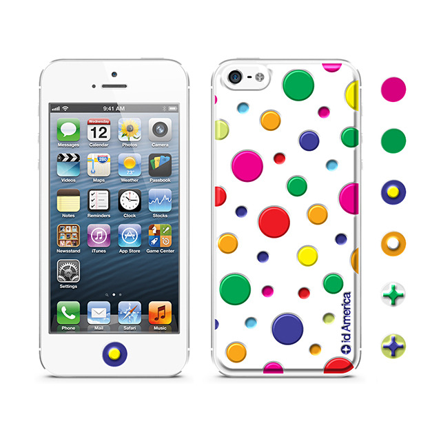 【iPhoneSE(第1世代)/5s/5 スキンシール】Cushi Dot Multi-white