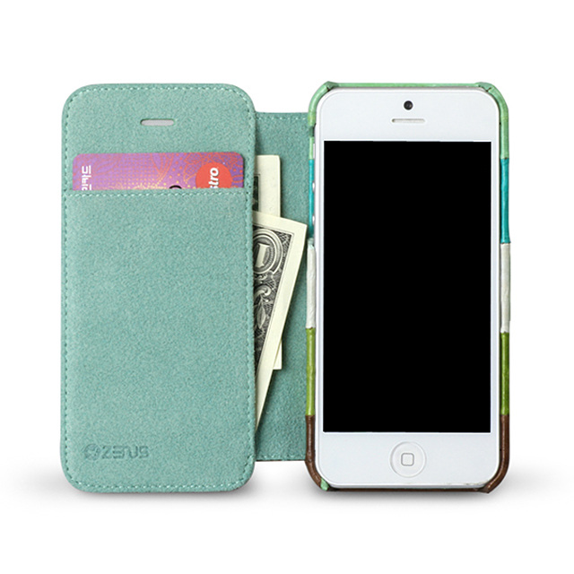 【iPhoneSE(第1世代)/5s/5 ケース】Prestige Eel Leather Diary (Multi Green)goods_nameサブ画像