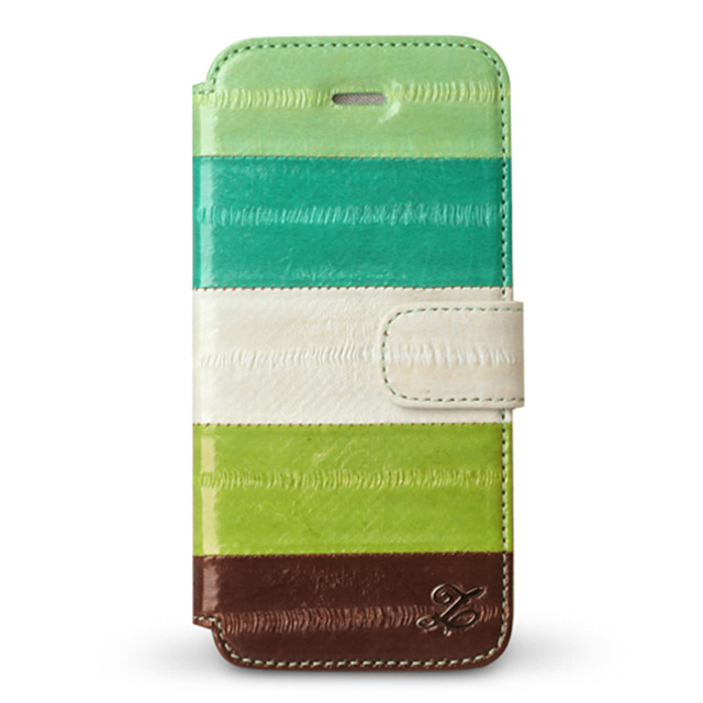 【iPhoneSE(第1世代)/5s/5 ケース】Prestige Eel Leather Diary (Multi Green)