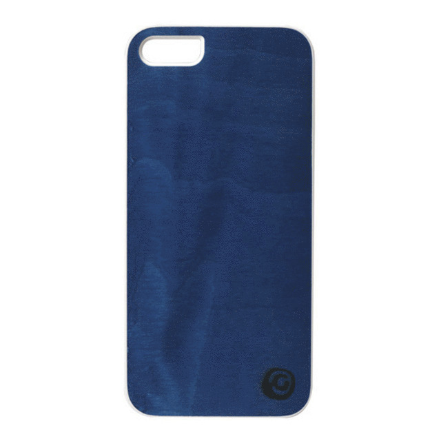 【iPhoneSE(第1世代)/5s/5 ケース】Real wood case Vivid Midnight Blue ホワイトフレーム