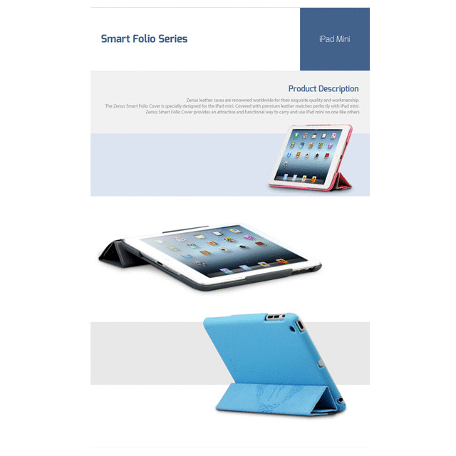 【iPad mini3/2/1 ケース】Masstige Smart Folio Cover ピンクサブ画像