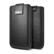 【iPhoneSE(第1世代)/5s/5 ケース】Leather pouch Crumena (Black)