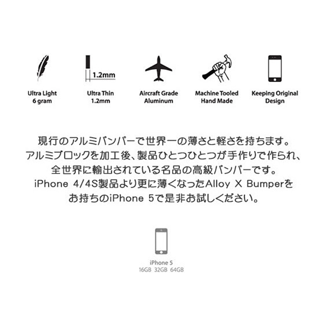 【iPhoneSE(第1世代)/5s/5 ケース】Alloy X (Black)サブ画像