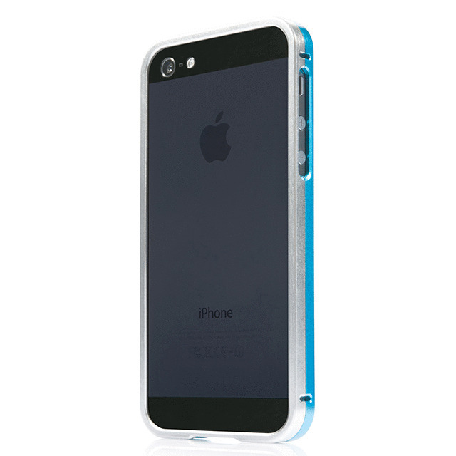 【iPhoneSE(第1世代)/5s/5 ケース】Alumor Bumper DuoFrame (Blue/Silver)