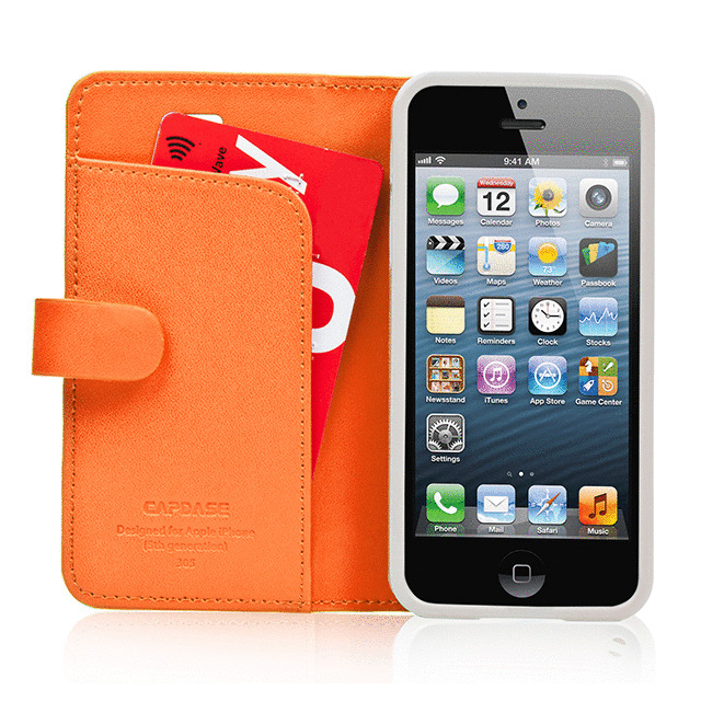 【iPhoneSE(第1世代)/5s/5 ケース】Folder Case Sider Polka Orange/Greygoods_nameサブ画像