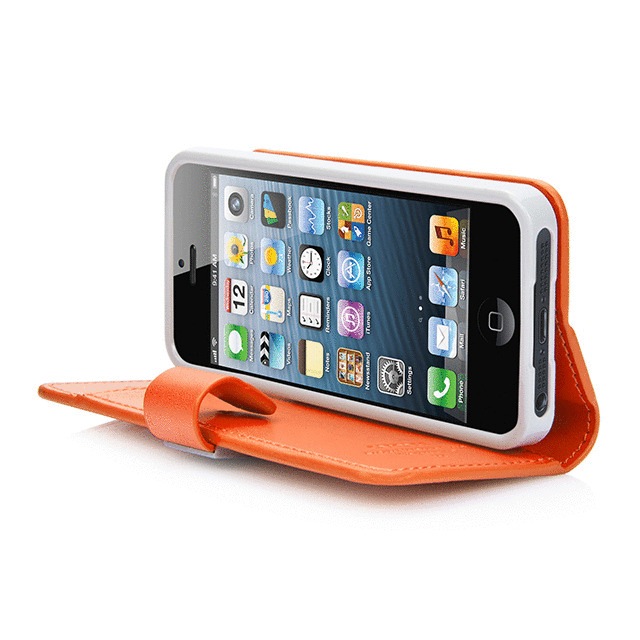 【iPhoneSE(第1世代)/5s/5 ケース】Folder Case Sider Polka Orange/Greygoods_nameサブ画像