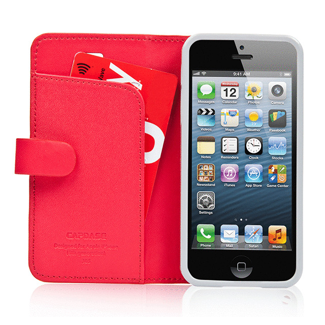 【iPhoneSE(第1世代)/5s/5 ケース】Folder Case Sider Polka Red/Greygoods_nameサブ画像