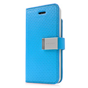 【iPhoneSE(第1世代)/5s/5 ケース】Folder Case Sider Polka Blue/Grey