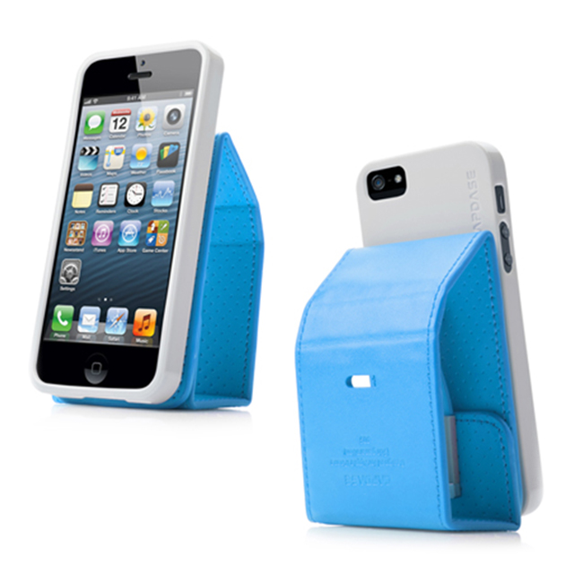 【iPhoneSE(第1世代)/5s/5 ケース】Folder Case Upper Polka Blue/Greyサブ画像