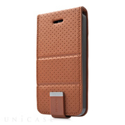 【iPhoneSE(第1世代)/5s/5 ケース】Folder Case Upper Polka Brown/Dark Grey