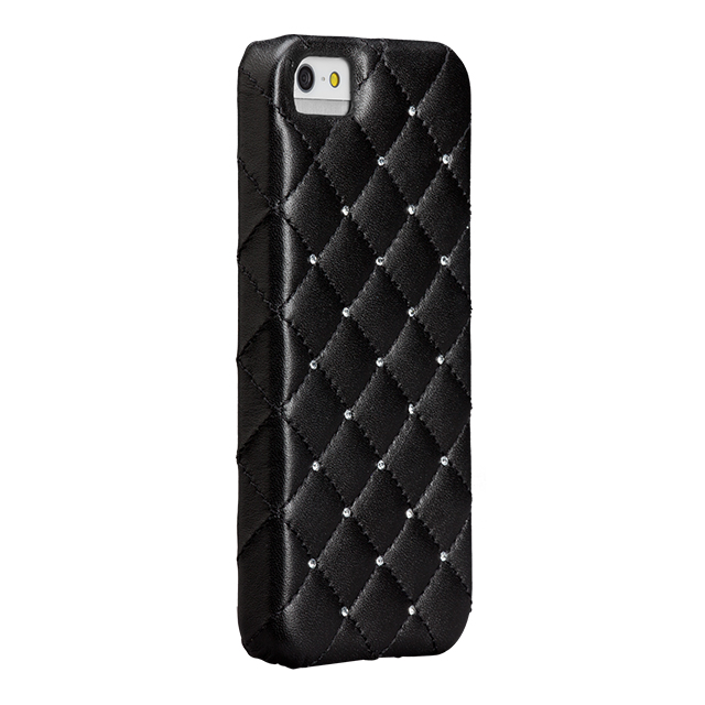 【iPhoneSE(第1世代)/5s/5 ケース】Madison Black Quilted (With Swarovski Crystals)サブ画像