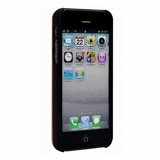 【iPhone5s/5 ケース】木材とプラスチックの融合型ケース『ハイブリッドウッドケース』(ブラックウォールナット×ブラック)サブ画像