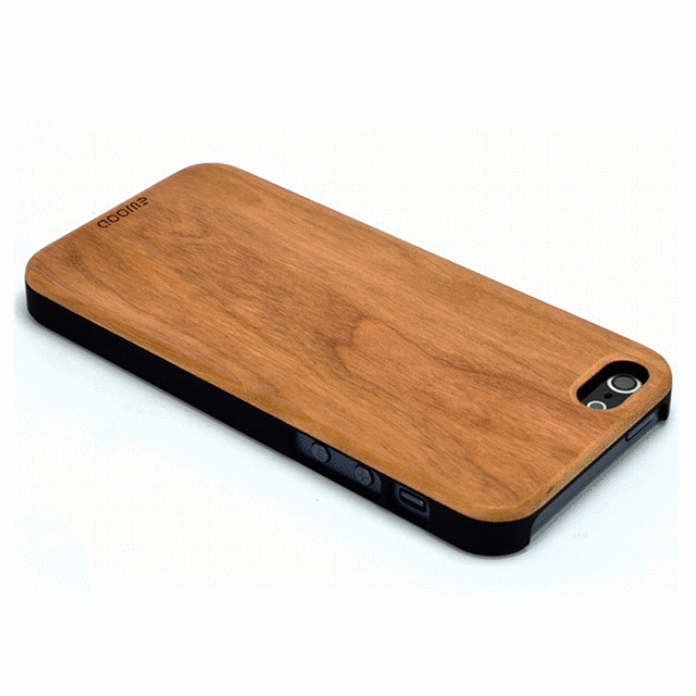 【iPhone5s/5 ケース】木材とプラスチックの融合型ケース『ハイブリッドウッドケース』(チェリーウッド×ブラック)サブ画像