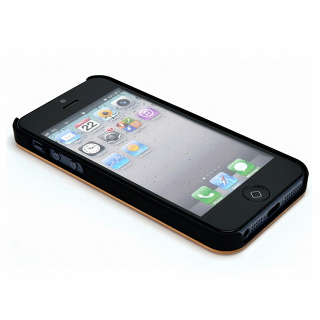 【iPhone5s/5 ケース】木材とプラスチックの融合型ケース『ハイブリッドウッドケース』(チェリーウッド×ブラック)サブ画像