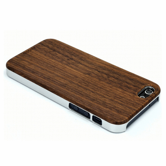 【iPhone5s/5 ケース】木材とプラスチックの融合型ケース『ハイブリッドウッドケース』(ブラックウォールナット×シルバー)サブ画像