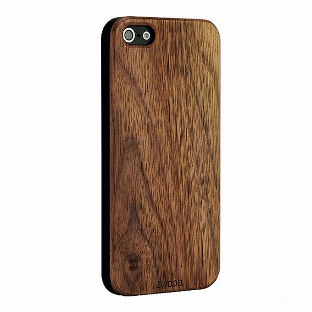 【iPhone5s/5 ケース】木材とプラスチックの融合型ケース『ハイブリッドウッドケース』(ブラックウォールナット×ブラック)