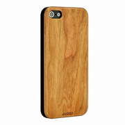 【iPhone5s/5 ケース】木材とプラスチックの融合型ケース『ハイブリッドウッドケース』(チェリーウッド×ブラック)