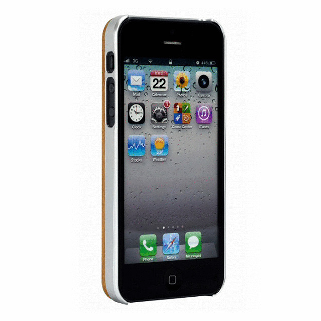 【iPhone5s/5 ケース】木材とプラスチックの融合型ケース『ハイブリッドウッドケース』(チェリーウッド×シルバー)サブ画像