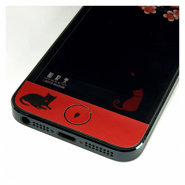 【iPhone5 ケース】和彩美「ふるる」：iPhone5用彩装飾シート(梅と影猫)サブ画像