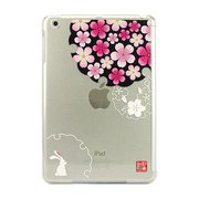 【iPad mini(第1世代) ケース】和彩美「ふるる」：iPad mini用堅装飾カバー透(桜に雪輪兎<煌>)