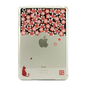 【iPad mini(第1世代) ケース】和彩美「ふるる」：iPad mini用堅装飾カバー透(梅と影猫<煌>)