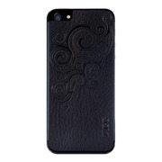 【iPhone5 スキンシール】Leatherskins for iPhone5(Black Embossed)