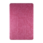 【iPad mini(第1世代) ケース】GISSAR iPad mini フラワーデザイン ホルダータイプ レザー調ケース, Pink