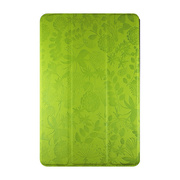 【iPad mini(第1世代) ケース】GISSAR iPad mini フラワーデザイン ホルダータイプ レザー調ケース, Green