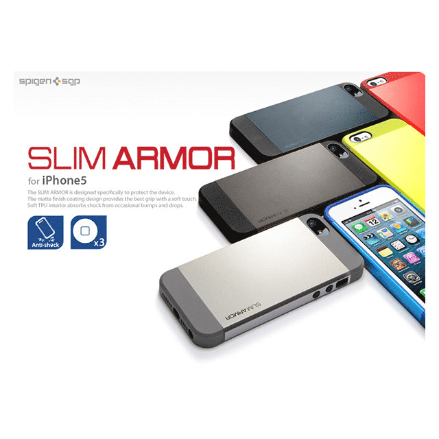 【iPhoneSE(第1世代)/5s/5 ケース】SPIGEN SGP Case Slim Armor Metal series Gun Metalサブ画像