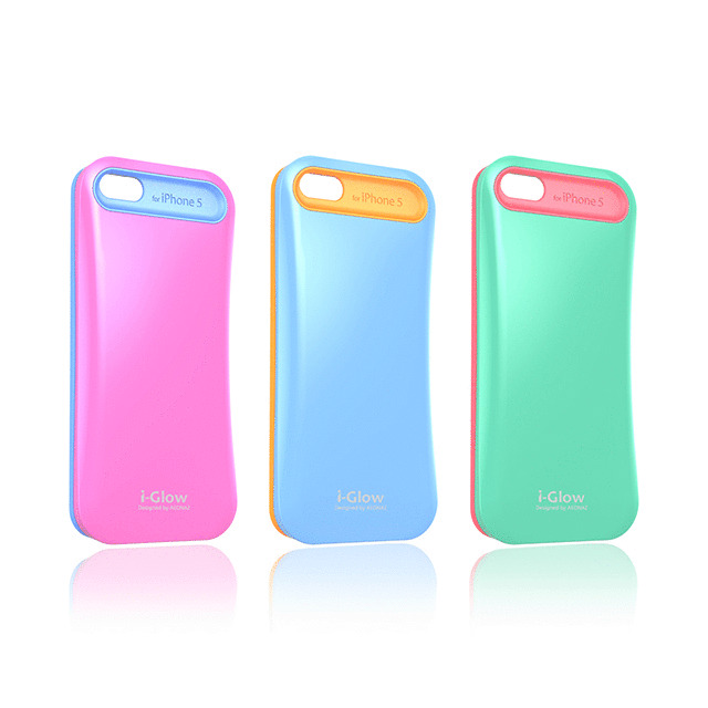 【iPhoneSE(第1世代)/5s/5 ケース】i-Glow Vivid Case with TCS Mint×Pinkサブ画像