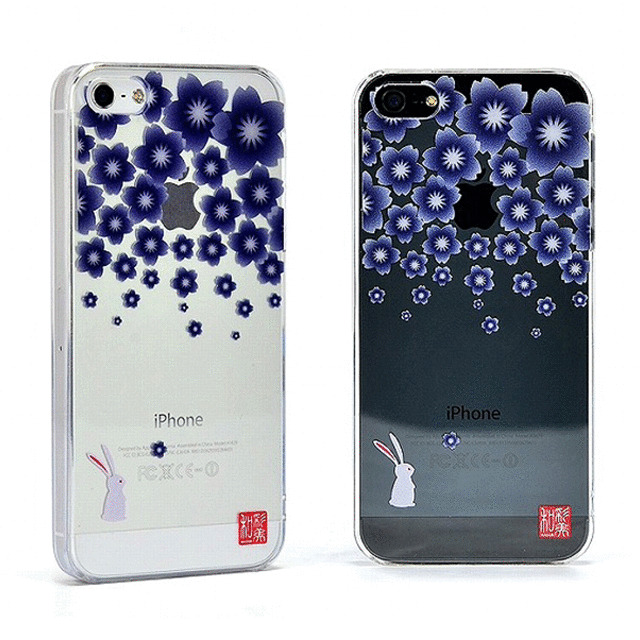 【iPhone5s/5 ケース】和彩美「ふるる」：堅装飾カバー透(重ね桜に兎)サブ画像