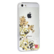 【iPhone5s/5 ケース】和彩美「ふるる」：堅装飾カバー透(夜桜に流水)