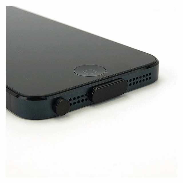 【iPhone5s/5c/5】アルミニウムポートキャップセット (ブラック)サブ画像