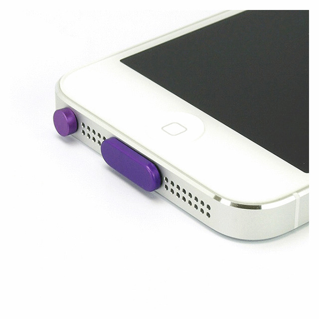 【iPhone5s/5c/5】アルミニウムポートキャップセット (パープル)サブ画像