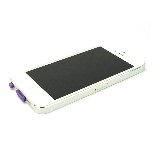 【iPhone5s/5c/5】アルミニウムポートキャップセット (パープル)サブ画像