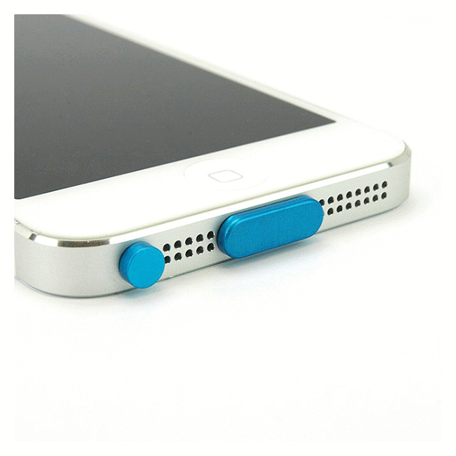 【iPhone5s/5c/5】アルミニウムポートキャップセット (ブルー)サブ画像