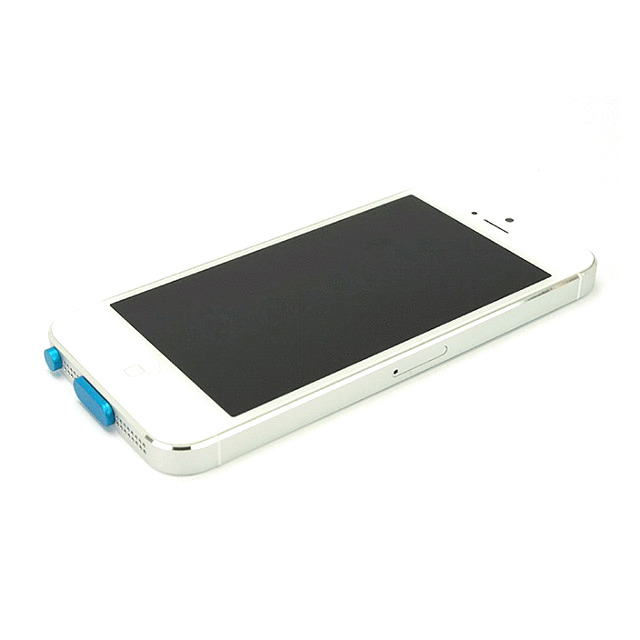 【iPhone5s/5c/5】アルミニウムポートキャップセット (ブルー)サブ画像