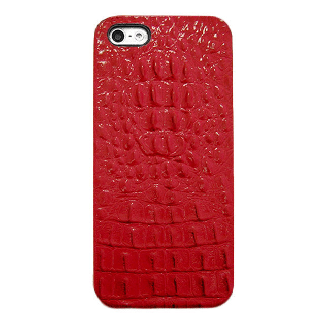 【iPhone5s/5 ケース】CASSION レザークロコ for iPhone5s/5 (レッド)