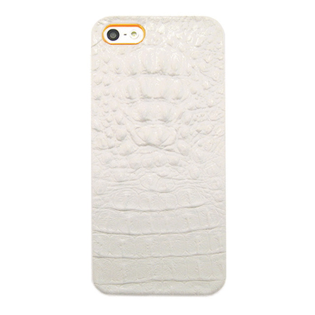 【iPhone5s/5 ケース】CASSION レザークロコ for iPhone5s/5 (ホワイト)