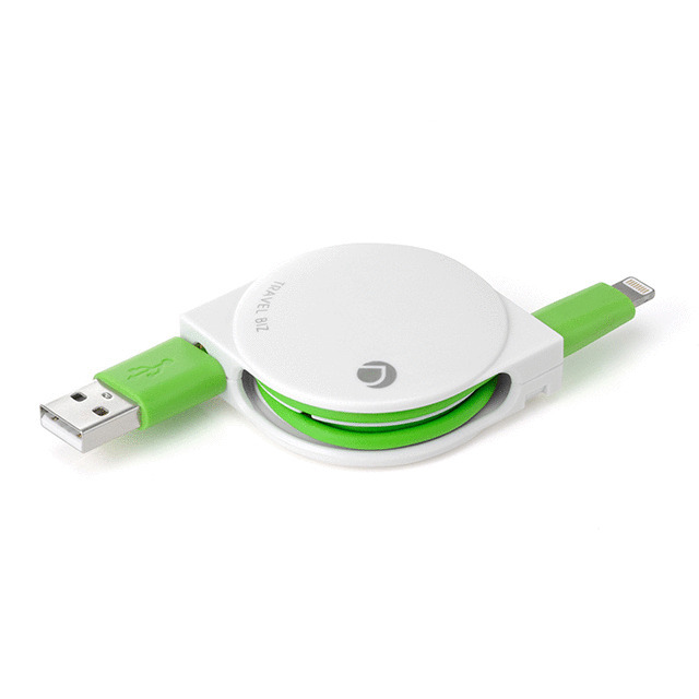 TRAVEL BIZ Lightningコネクタ対応iPod/iPhone/iPad専用 急速充電＆データ転送巻き取り式USBケーブル バニラホワイト