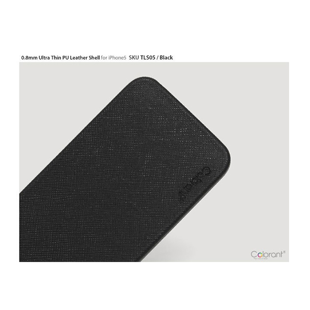 【iPhoneSE(第1世代)/5s/5 ケース】Thin Leather Shell (Black)サブ画像