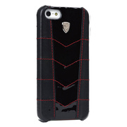 【iPhone5 ケース】Lamborghini Premium leather case (エナメル ブラック / ブラック)