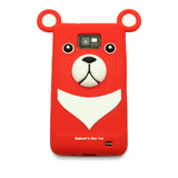【GALAXY S2 ケース】Full Protection Silicon Bear, Red