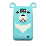 【GALAXY S2 ケース】Full Protection Silicon Bear, Water Blue
