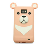 【GALAXY S2 ケース】Full Protection Silicon Bear, Light Pink